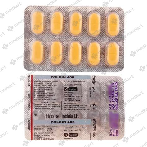 TOLDIN 400MG TABLET 10'S, Price, Composition & Generic Alternatives ...