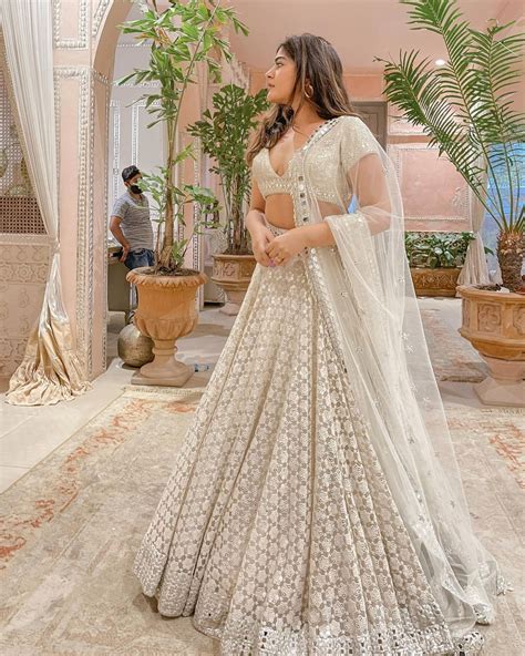 Latest White Color Mirror Work Lehenga Choli At Affordable Price ...
