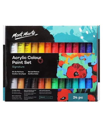 Mont Marte Acrylic Paint Set - 24 Colors x 36ml | Buy Online – HOBBY DUBBY