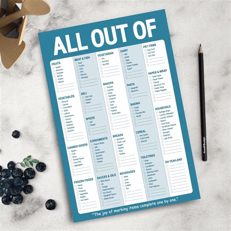 2 Pcs All Out Of Grocery List Magnet Pad For Fridge, Shopping List ...
