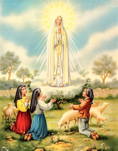 NUESTRA SEÑORA DE FATIMA con los tres pastorcitos de Cova de Iria ...