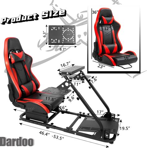 Buy Dardoo Flight Simulator Cockpit Seat Adjustable Game Mount ...