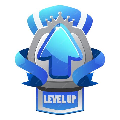 Premium Vector | Game silver level up badge and win icon shield banner ...