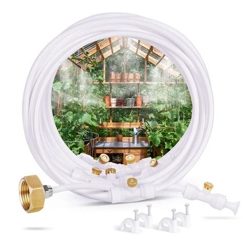 HOMENOTE Misting Cooling System 26.3FT (8M) Misting Line + 8 Brass Mist ...