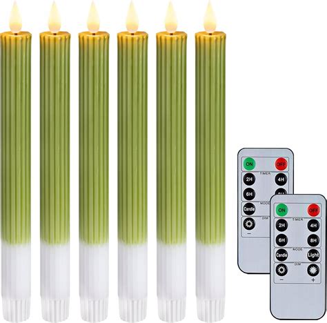 Homemory Świece LED z knotem timer pilot na baterie 24 x 2,2 cm 6 sztuk ...