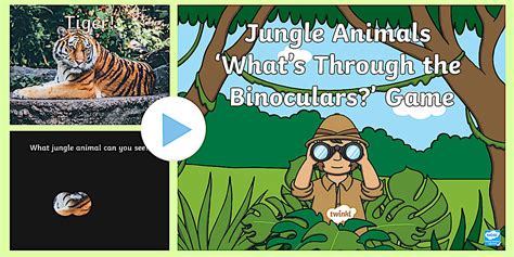 Jungle Animals 'What's Through the Binoculars?' PowerPoint Game