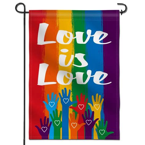 Anley Love is Love 1-ft W x 1.5-ft H Rainbow Garden Flag at Lowes.com