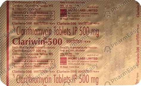 Clariwin 500 MG Tablet (10): Uses, Side Effects, Price & Dosage | PharmEasy