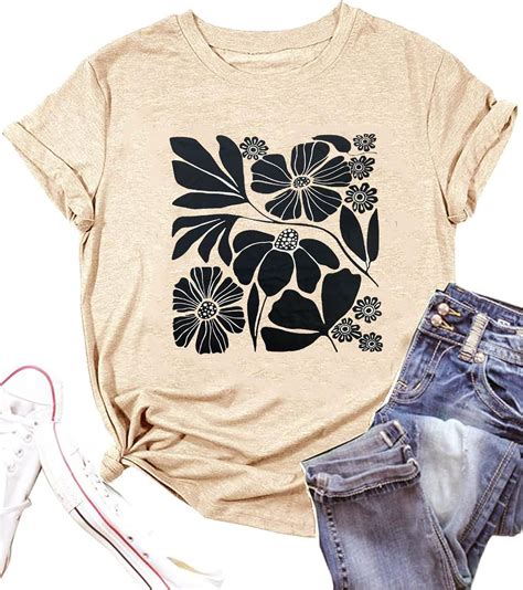 Vintage Floral Shirts Women Boho Wildflowers T-Shirt Wildflower Graphic ...