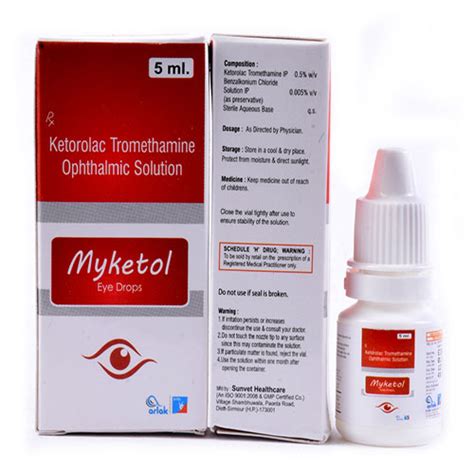 Myketol - Ketorolac Tromethamine Opthalmic Solution - Arlak Biotech