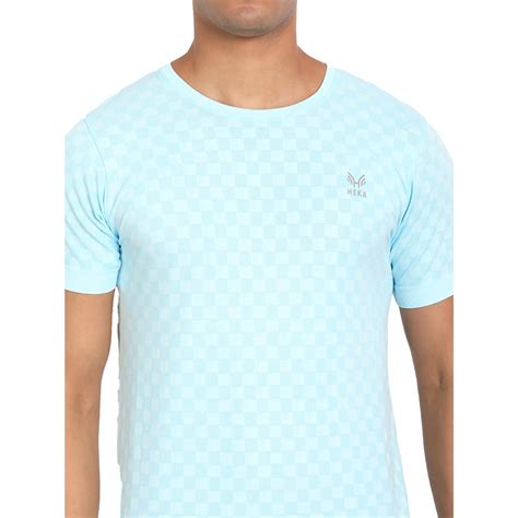 Heka Seamless Self Design Nylon Blend Chess Move T-Shirt - Mulberry ...