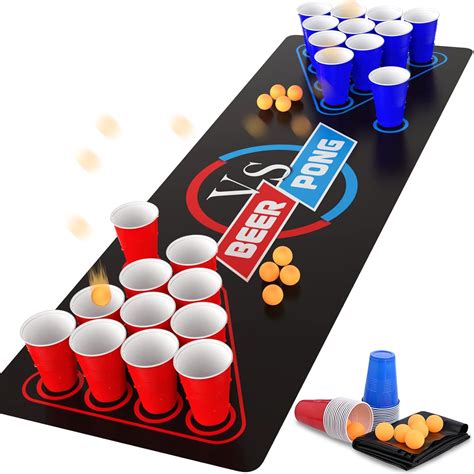 Goldge Beer Pong Table Mat, Drinking Games for Adults Party, Adult ...