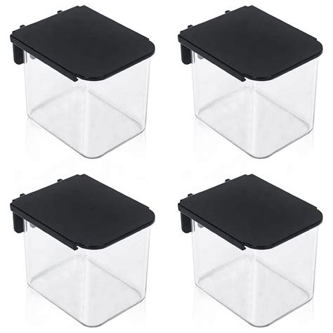 4 Pcs Pegboard Accessories with Lid, 3.9 X 3.2 X 3.2 Inch Pegboard Bins ...