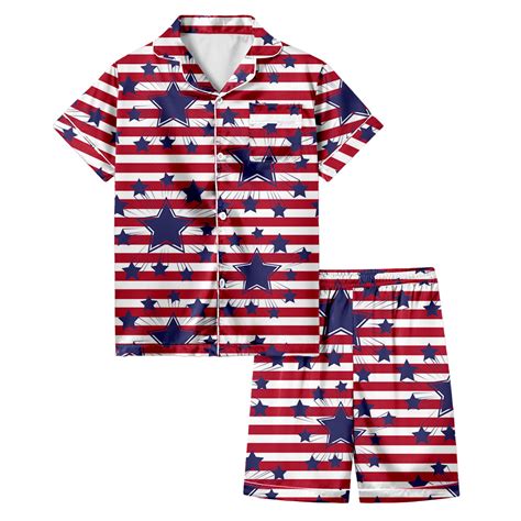 BOOMNY Baby Girls Outfit Set Short Sleeve Patriotic Independence Day ...
