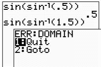 Using the Graphing Calculator to Work with Composition of Inverse Trig Functions