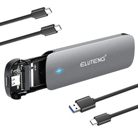 ELUTENG M.2 NVME and SATA NGFF Enclosure Dual Protocol USB3.1 GEN2 M2 ...