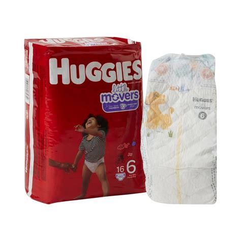 Huggies Little Movers Disposable Baby Diaper, Moderate Absorbency - Size 6