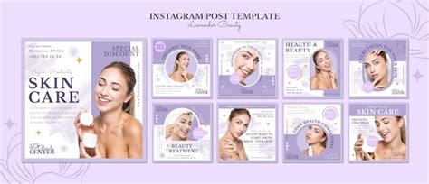Digital lavender instagram posts | Free PSD