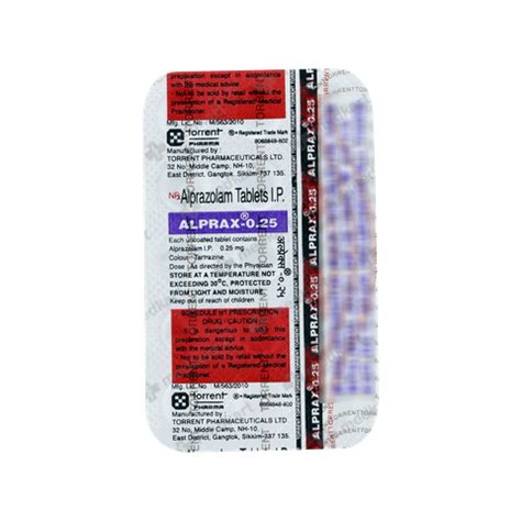 ALPRAX 0.25MG TABLET 15'S, Price, Composition & Generic Alternatives ...