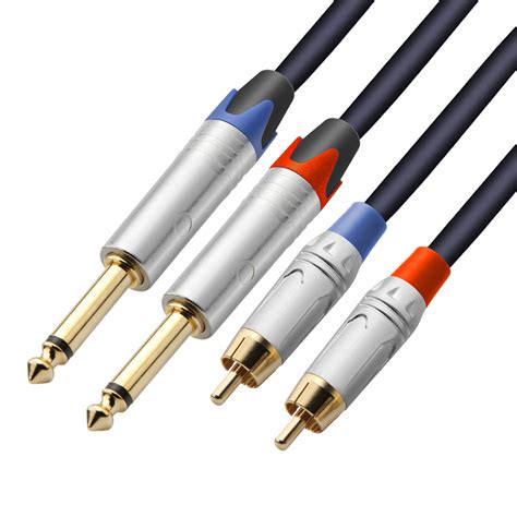 TISINO Dual 1/4 inch TS to Dual RCA Stereo Audio Interconnect Cable ...