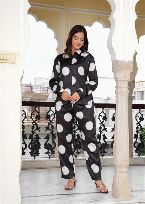 Black White Polka Dots Printed Co-Ord Set – Style Jaipur