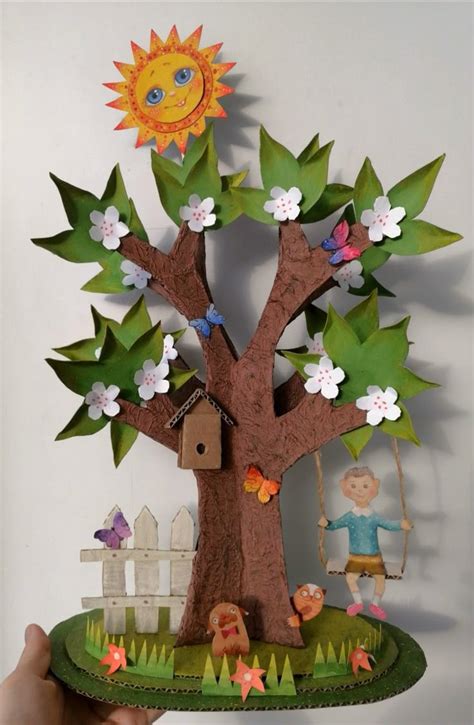 Весеннее дерево | Paper crafts, Flower crafts, Flower crafts kids