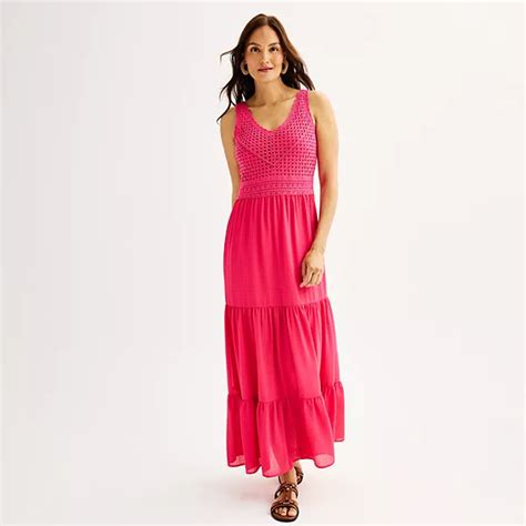 Women's Nine West Crochet Tiered Dress