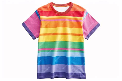 A rainbow striped shirt on a white background | Premium AI-generated image