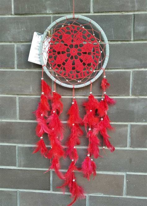 Get Red Crochet Feather Dream Catcher at ₹ 530 | LBB Shop