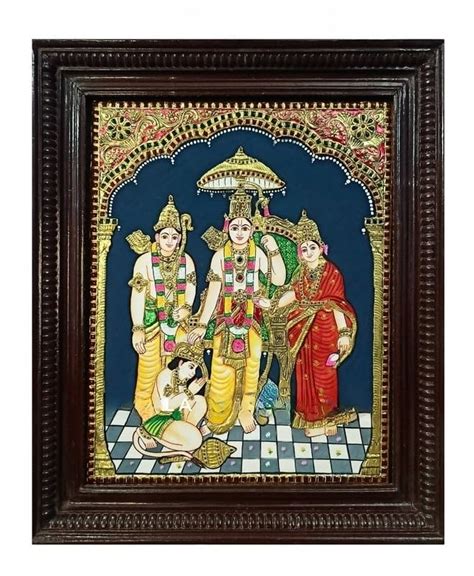 PujaNPujari Kodanda Ramar(Ram Darbar) Tanjore Painting (2.3feet-1.8 ...