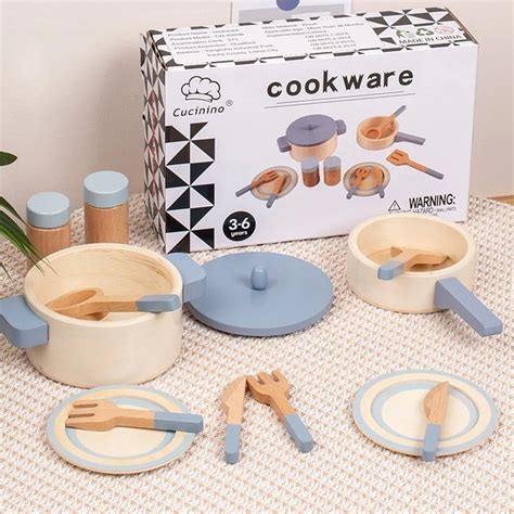 Wooden Mini Kitchen Cookware Pot Pan - MyLittleTales