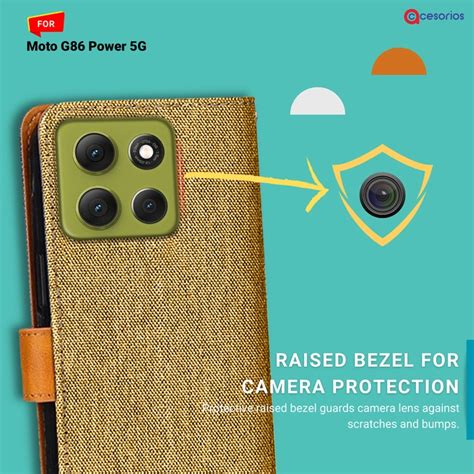 Moto G86 Power 5G Dual-Tone Denim & Leather Flip Cover - Light Brown ...