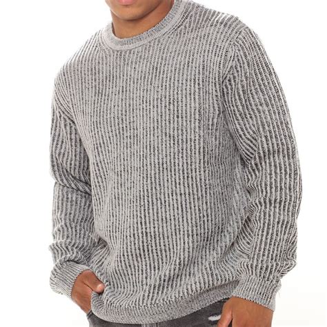 Grey Heavy Ribbed Pullover Sweater | Pullover sweaters, Long sleeve ...