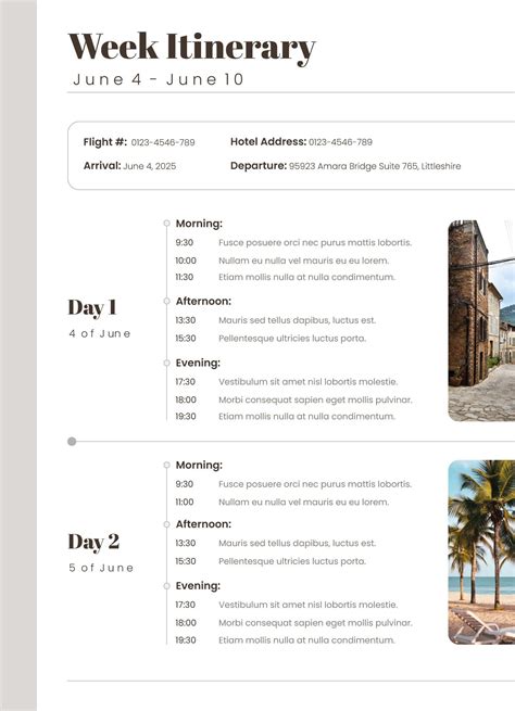 Week Itinerary | Travel itinerary planner, Travel itinerary template ...