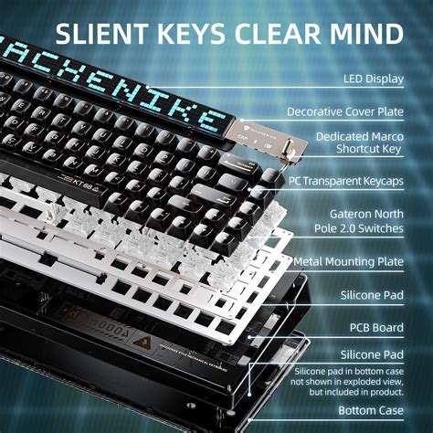 Machenike KT68 Pro 65% RGB 4000mAh Mechanical Gaming Keyboard India | Ubuy