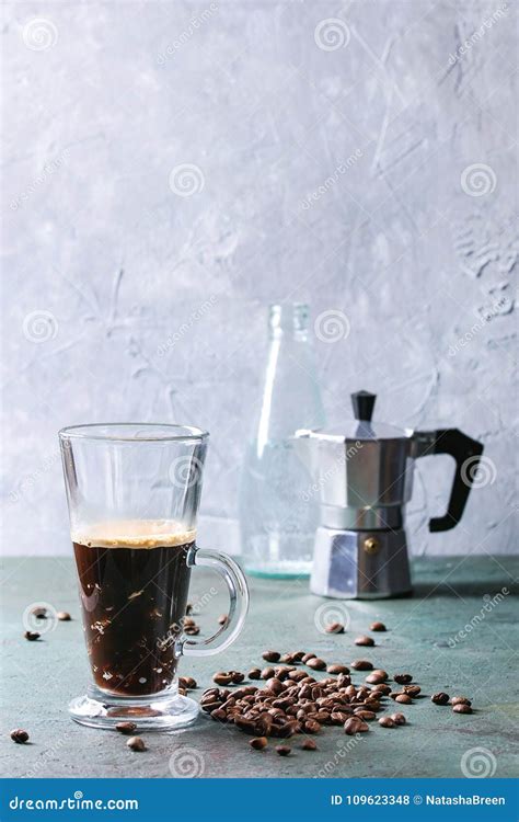 Coffee Espresso with Sparkling Water Stock Photo - Image of fresh, food ...