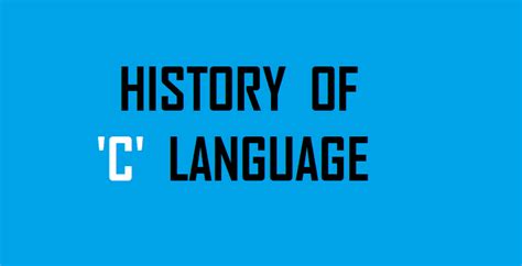 History of C Programming Language 的图像结果
