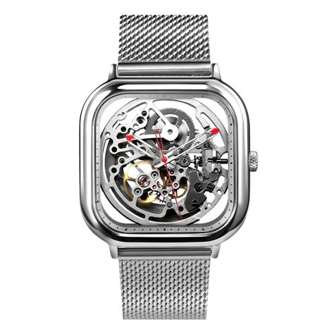 CIGA Design Full Hollow Analog Silver Dial Men's Watch-Z011-SISI-W13 ...