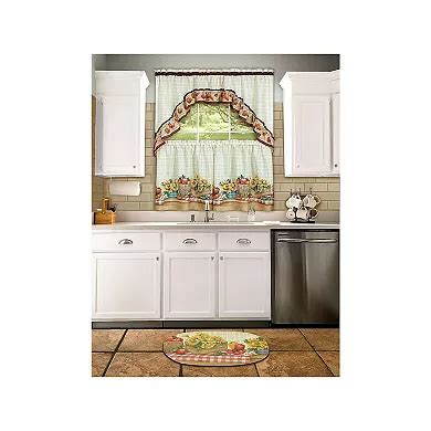 Kate Aurora Country Market Complete 3 Piece Kitchen Curtain Tier and ...