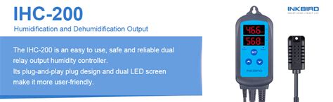 Inkbird IHC-200 Dual Relays Digital Humidity Controller Humidistat for ...
