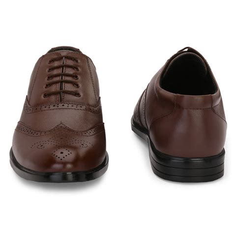 Eego Italy Plus Size Genuine Leather Brogue Lace Up Shoes GT-17-BROWN