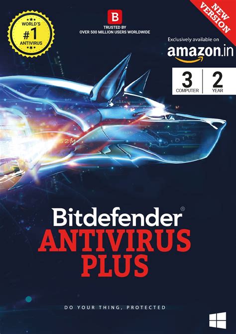 BitDefender Antivirus Plus Latest Version - 3 Users, 2 Years (Voucher ...