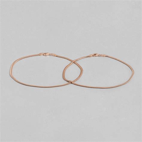 Buy Rosy Radiance Rose Gold-Plated Women's Silver Anklet – Zavya