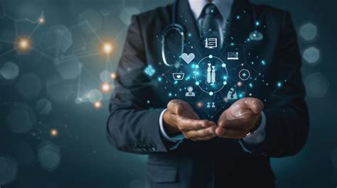 Doctor presenting digital healthcare network | Premium Photo