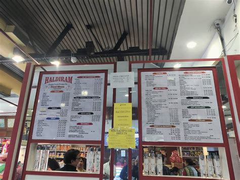 Menu at Haldiram, Kolkata, 58 Chowringhee Road