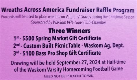 Waskom Chamber/Lions Club/Volunteer Fire Dept FUNDRAISER , Waskom High ...