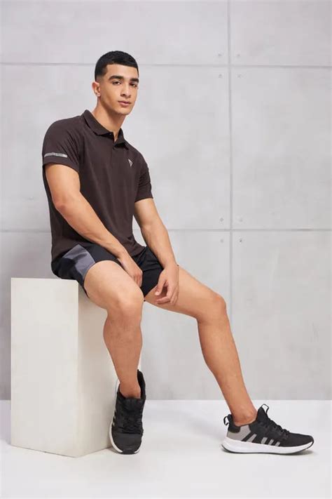 Men Melange Slim Fit Polo T-shirt with DOUBLE COOL