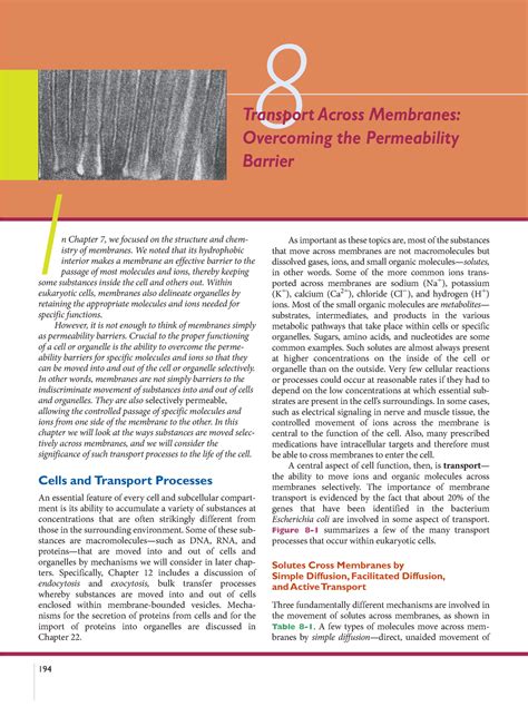 Transport - I 8 Transport Across Membranes: Overcoming the Permeability ...