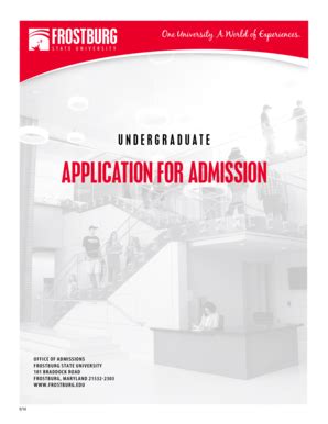 Fillable Online frostburg Printable Application - Frostburg State ...