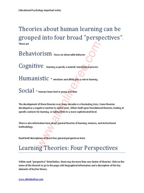 Image result for Introduction to Learning Theories PDF